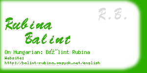 rubina balint business card